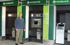 Graham Beyleveld, Meissner’s sales director, inspects one of Nedbank’s ATM sites